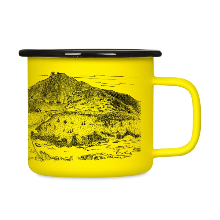 Kubek emaliowany retro - Karkonosze - ŻÓŁTY