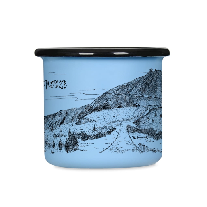 Kubek emaliowany retro - Karkonosze - NIEBIESKI
