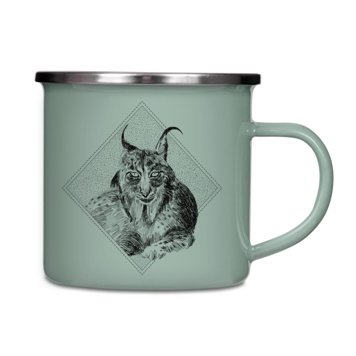 Kubek emaliowany - Ryś euroazjatycki