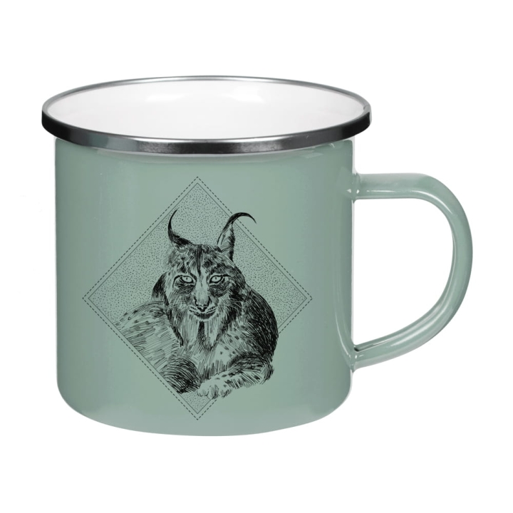 Kubek emaliowany - Ryś euroazjatycki