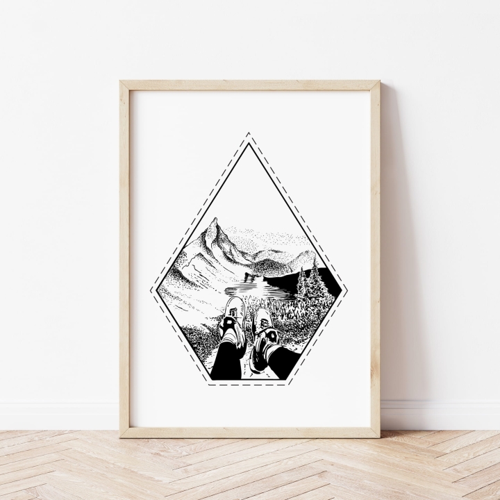 Plakat dekoracyjny - Górski pejzaż