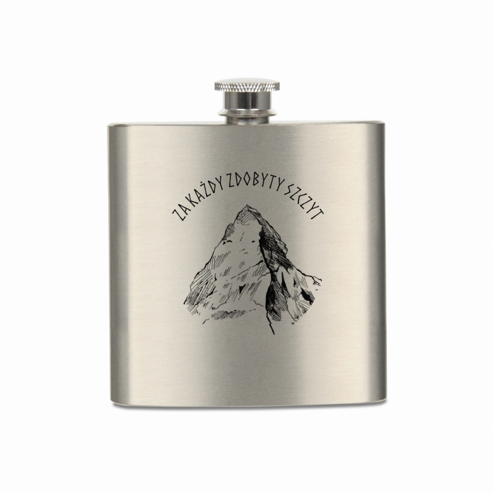Piersiówka metalowa 180 ml - Za każdy zdobyty szczyt