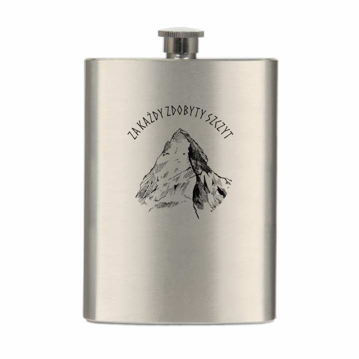 Piersiówka metalowa 230 ml - Za każdy zdobyty szczyt