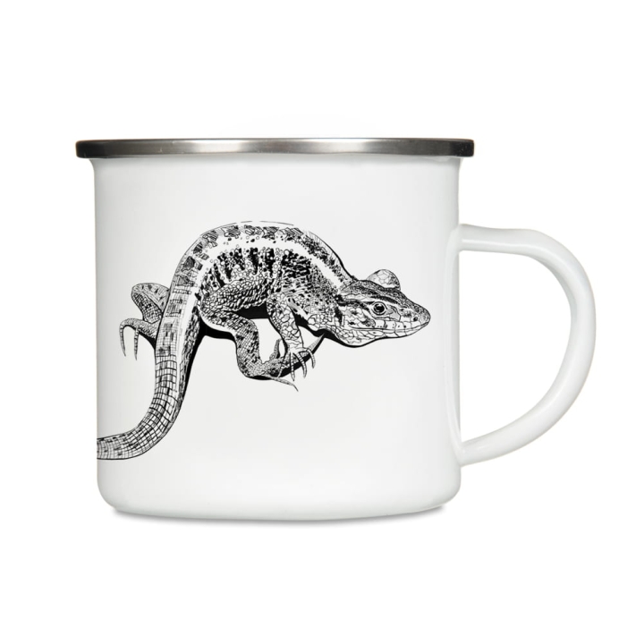 Kubek emaliowany - Jaszczurka zwinka