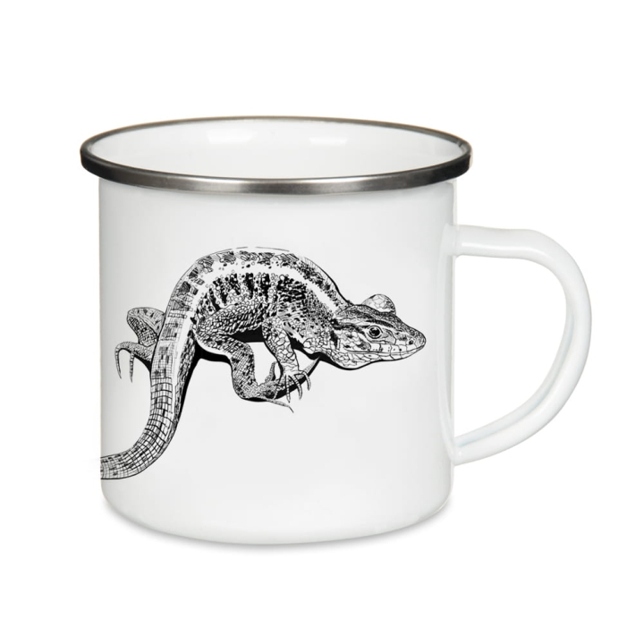 Kubek emaliowany - Jaszczurka zwinka