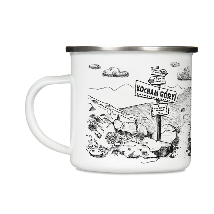 Kubek emaliowany - Kocham góry!