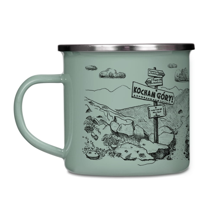 Kubek emaliowany - Kocham góry!
