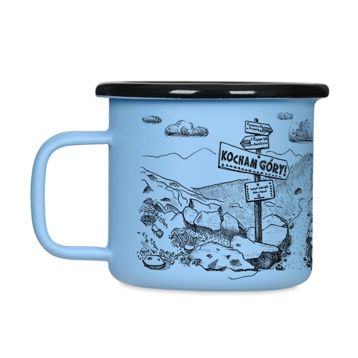 Kubek emaliowany retro - Kocham góry!