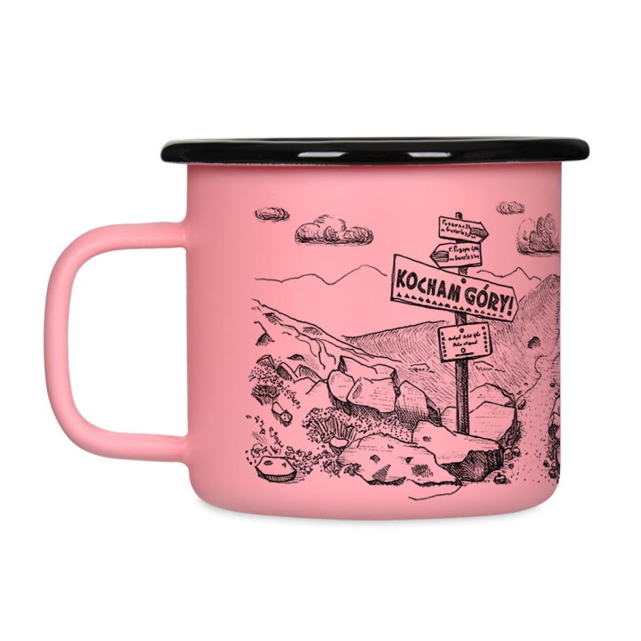 Kubek emaliowany retro - Kocham góry!