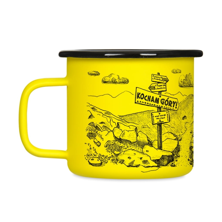 Kubek emaliowany retro - Kocham góry!