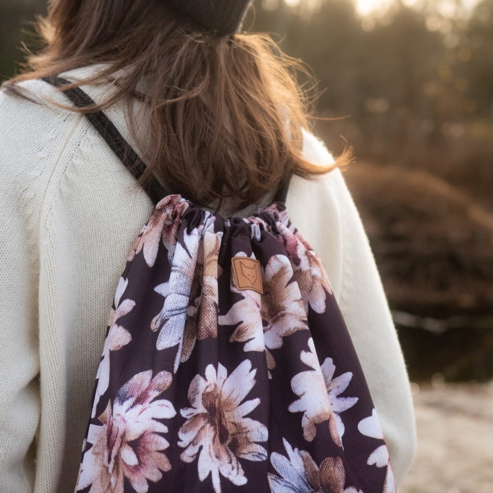 Worko-plecak z kieszenią zewnętrzną - Polne kwiaty