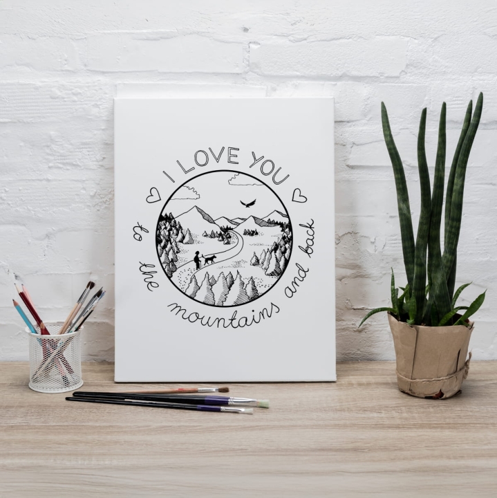 Obraz na płótnie - I love you to the mountains and back