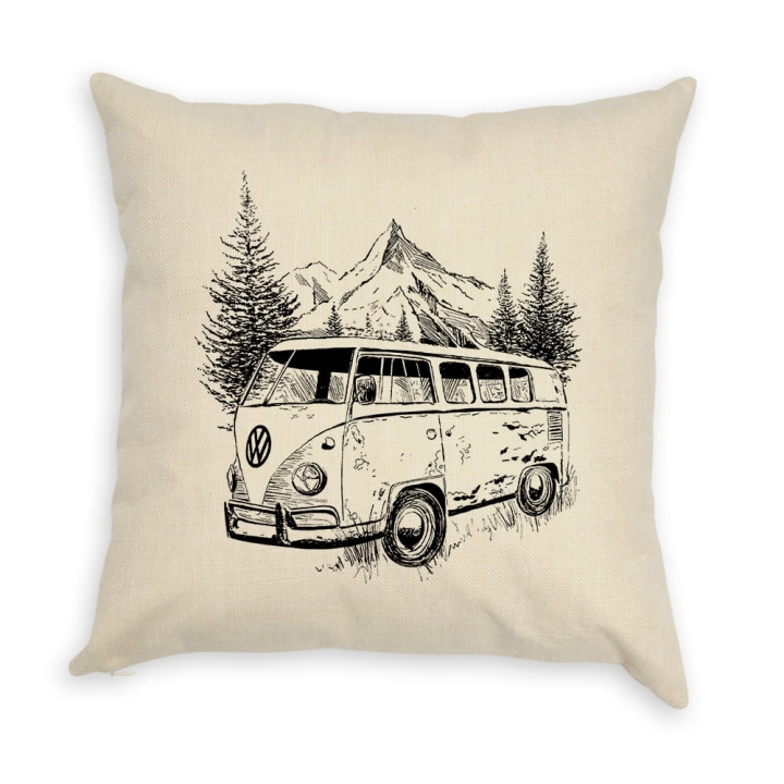 Poszewka na poduszkę - Vintage van w górach
