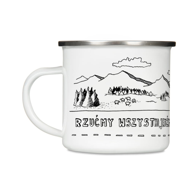 Kubek emaliowany - Rzućmy wszystko, jedźmy w góry
