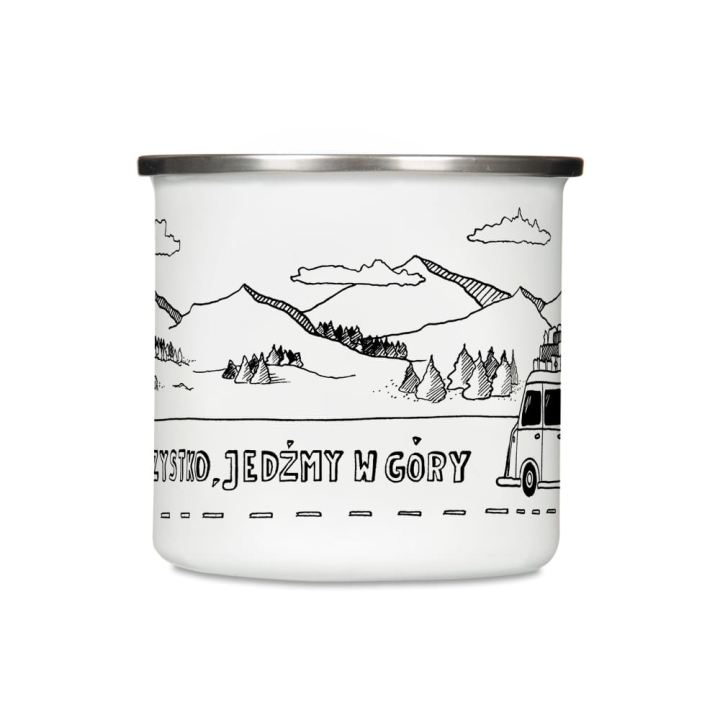 Kubek emaliowany - Rzućmy wszystko, jedźmy w góry