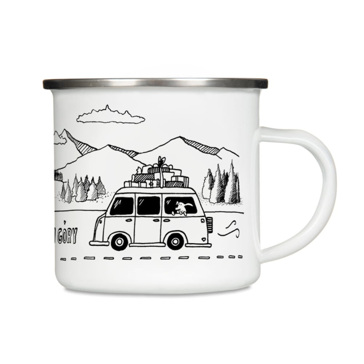 Kubek emaliowany - Rzućmy wszystko, jedźmy w góry