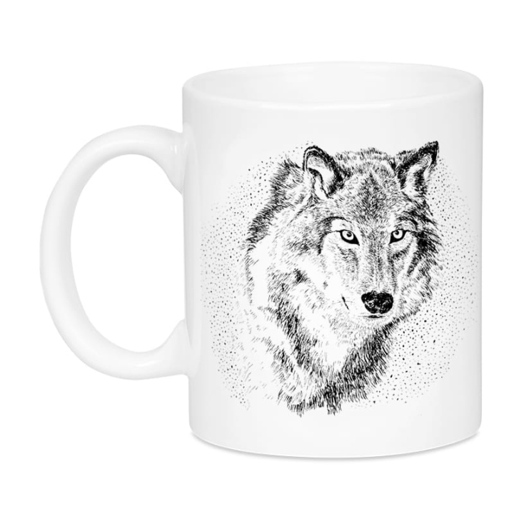 Kubek ceramiczny - Wilk