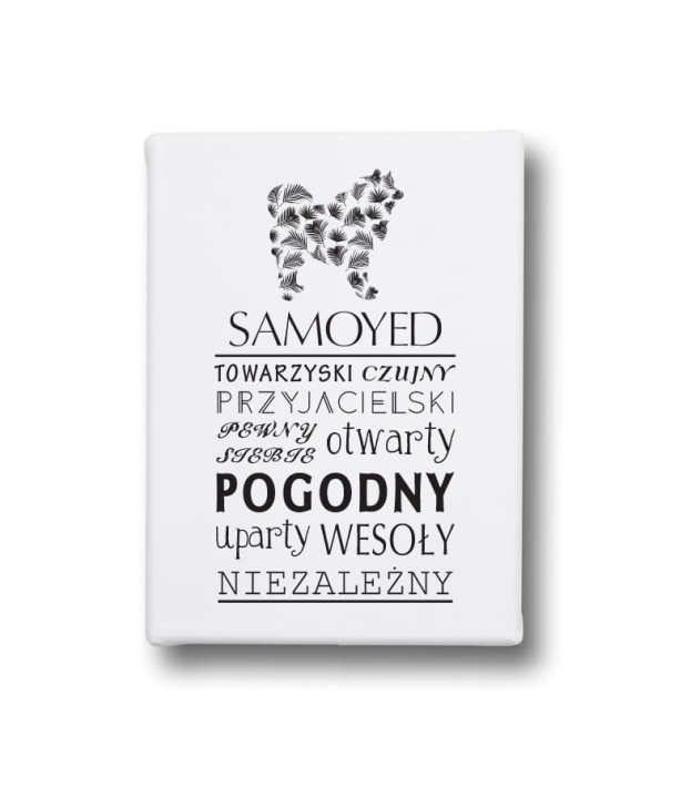 Typograficzny obraz na płótnie - Samoyed