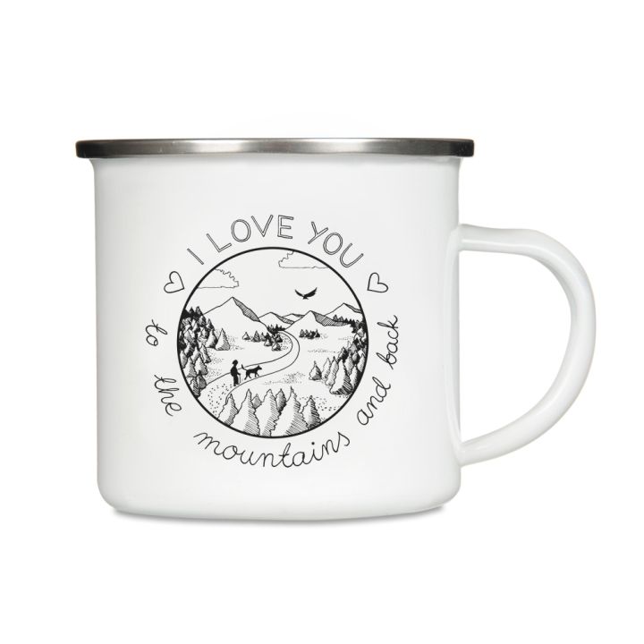 Kubek_emaliowany - I love you to the mountains and back