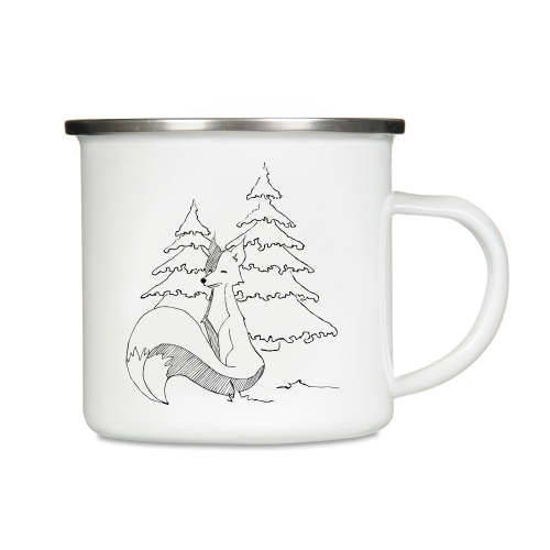 Kubek emaliowany - Lisek