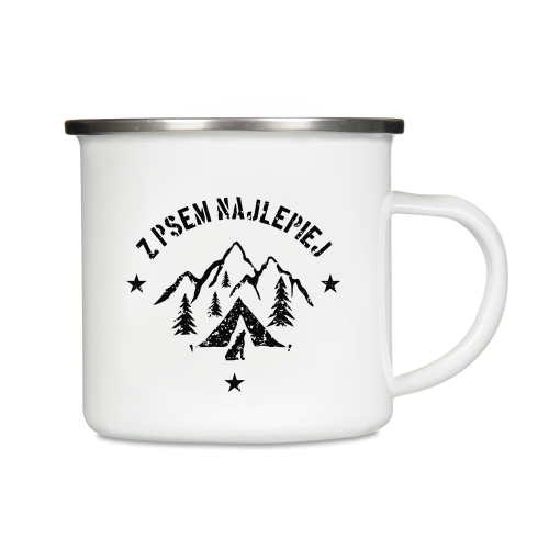 Kubek emaliowany - Z psem najlepiej