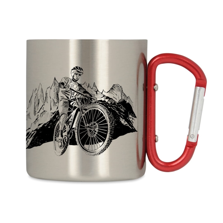 kubek metalowy - Rower w górach