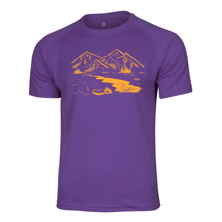 Koszulka trekkingowa damska unisex - Zew gór - FIOLETOWA