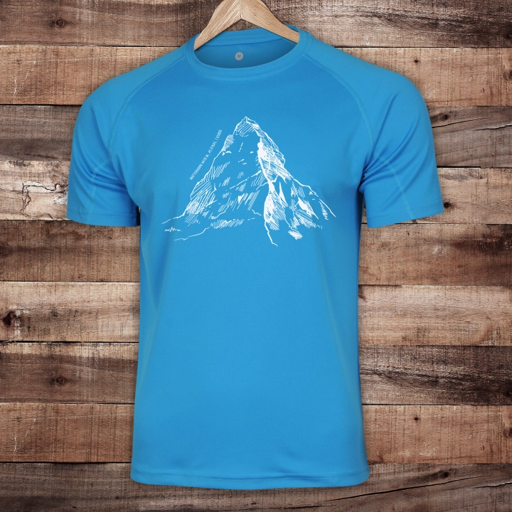 T-shirt funkcyjny regular fit - Matterhorn - BŁĘKITNY