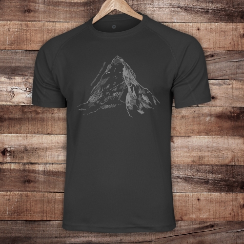 T-shirt funkcyjny regular fit - Matterhorn - CZARNY
