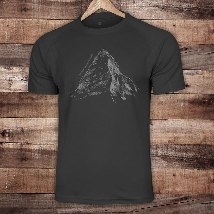 T-shirt funkcyjny regular fit - Matterhorn - CZARNY