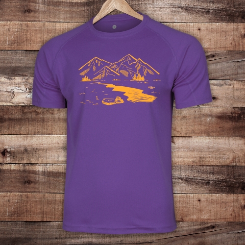 Koszulka trekkingowa damska unisex - Zew gór - FIOLETOWA