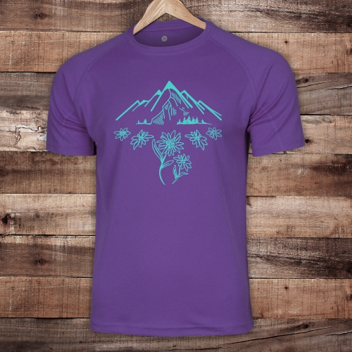 Koszulka trekkingowa damska unisex - Alpine Flowers - VIOLET