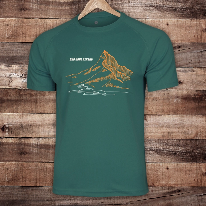 T-Shirt techniczny męski unisex - BRB Gone Hiking - ALPINE GREEN