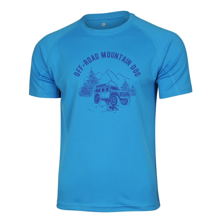 T-Shirt trekkingowy unisex - Off Road Mountain Dog - BŁĘKITNY