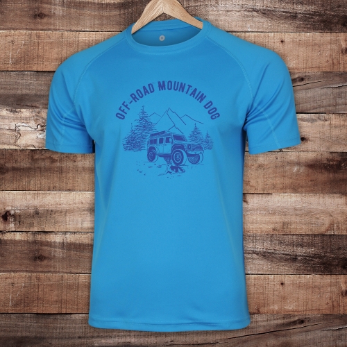 T-Shirt trekkingowy unisex - Off Road Mountain Dog - BŁĘKITNY