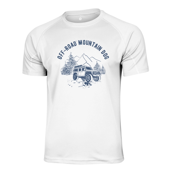 T-Shirt trekkingowy unisex - Off Road Mountain Dog - BIAŁY