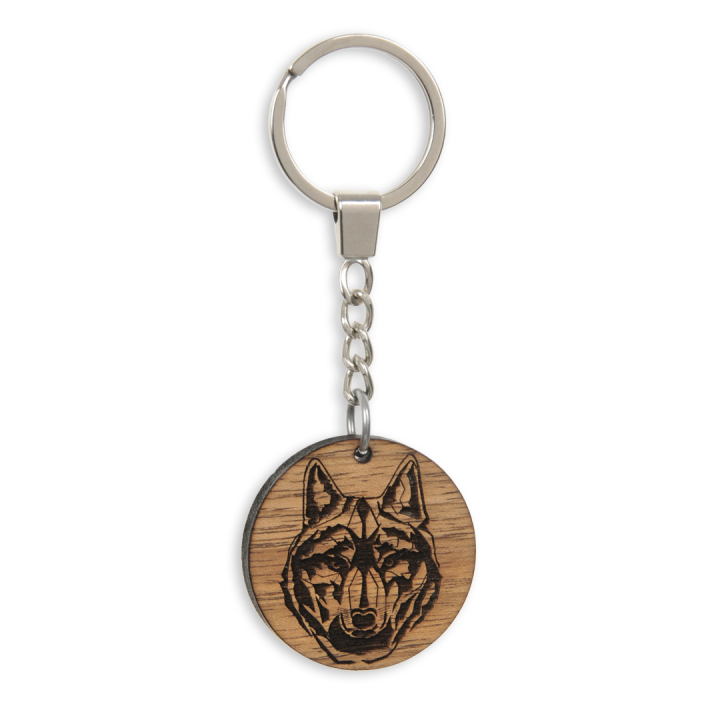 Brelok drewniany - Wilk