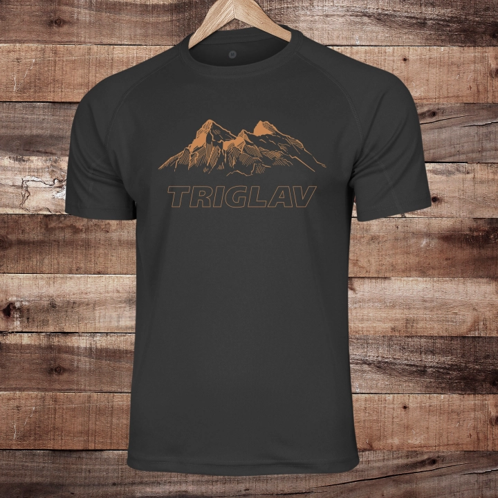 Koszulka trekkingowa męska regular fit - Triglav - CZARNA