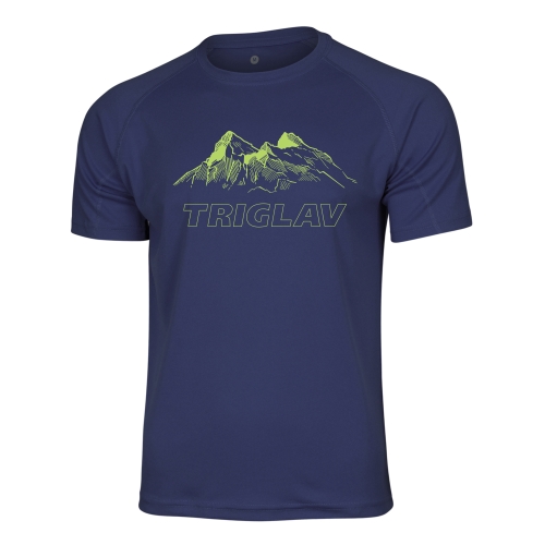 Koszulka trekkingowa męska regular fit - Triglav - GRANATOWA