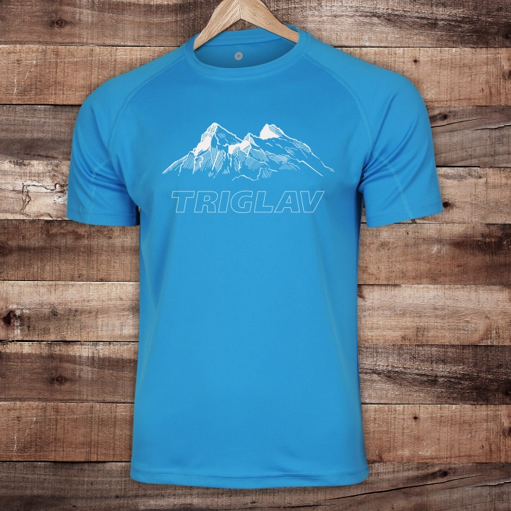 Koszulka trekkingowa męska regular fit - Triglav - BŁĘKITNA
