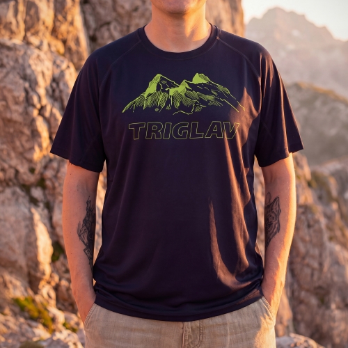 Koszulka trekkingowa męska regular fit - Triglav - GRANATOWA