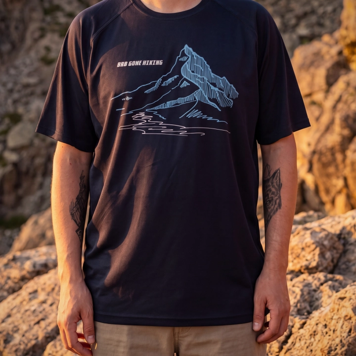 T-Shirt techniczny męski unisex - BRB Gone Hiking - NAVY BLUE