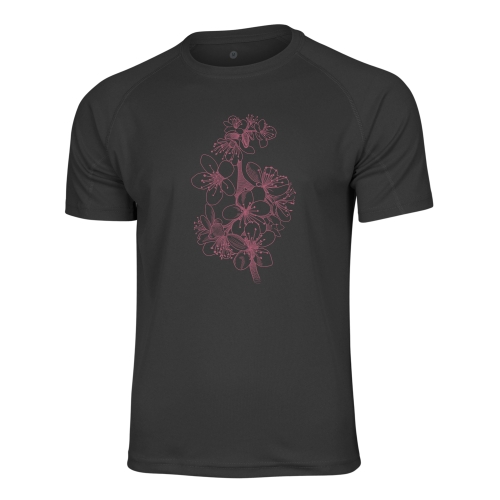 Koszulka sportowa szybkoschnąca - Blossom Hikes - CZARNA