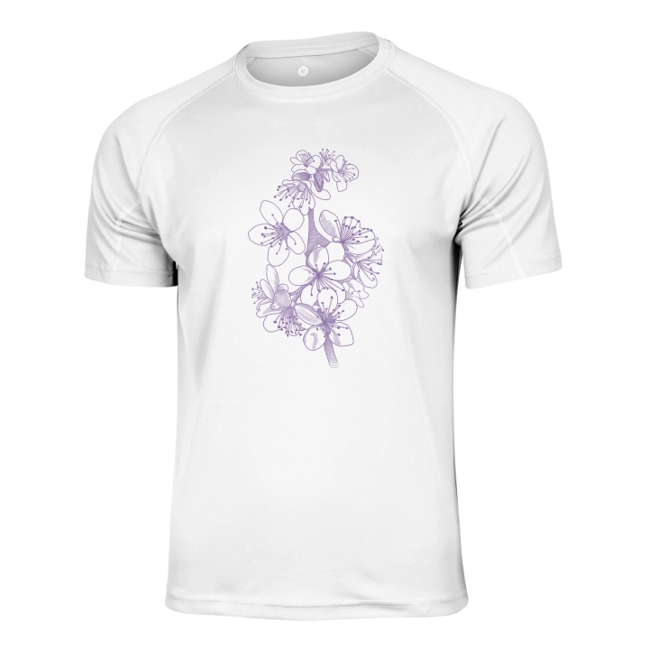 Koszulka sportowa szybkoschnąca - Blossom Hikes - BIAŁA