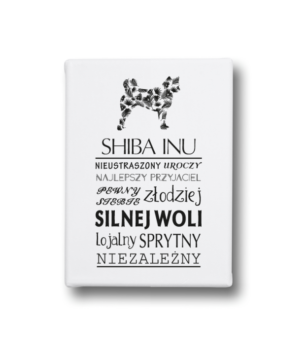 Typograficzny obraz na płótnie - Shiba Inu