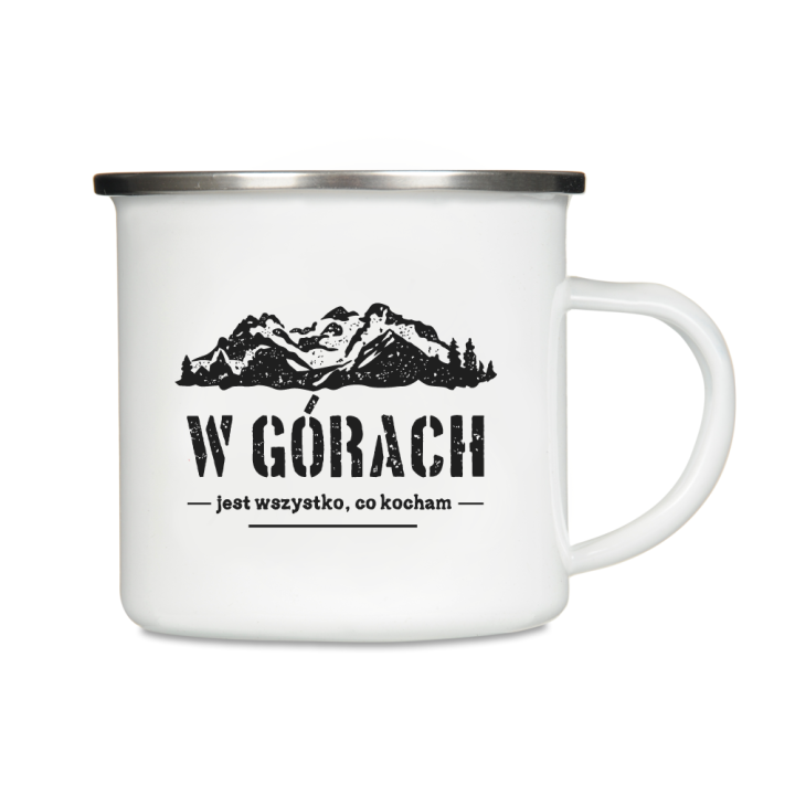 Kubek emaliowany - W górach jest wszystko, co kocham
