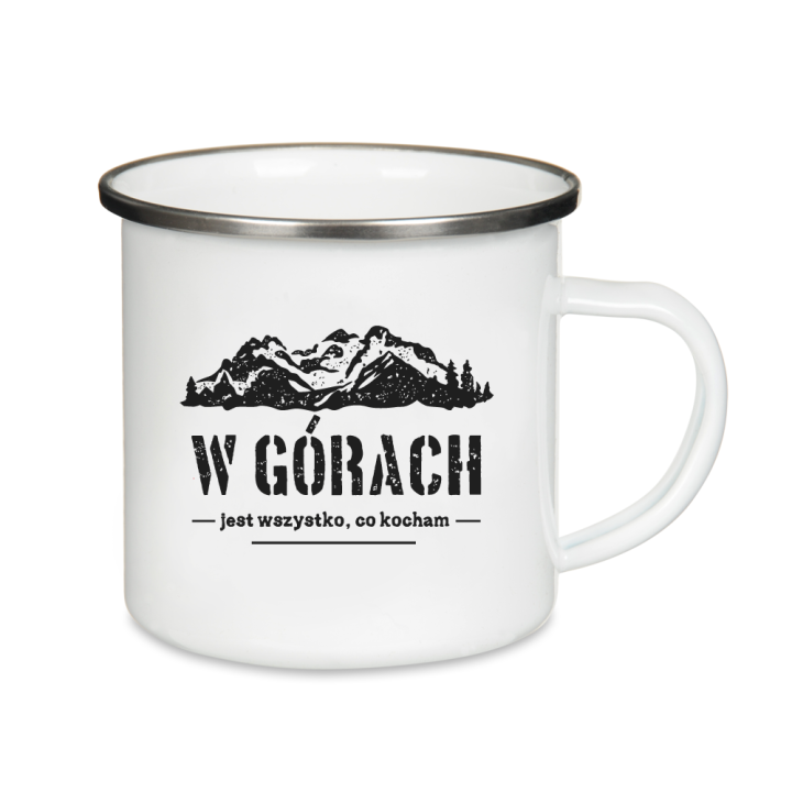 Kubek emaliowany - W górach jest wszystko, co kocham