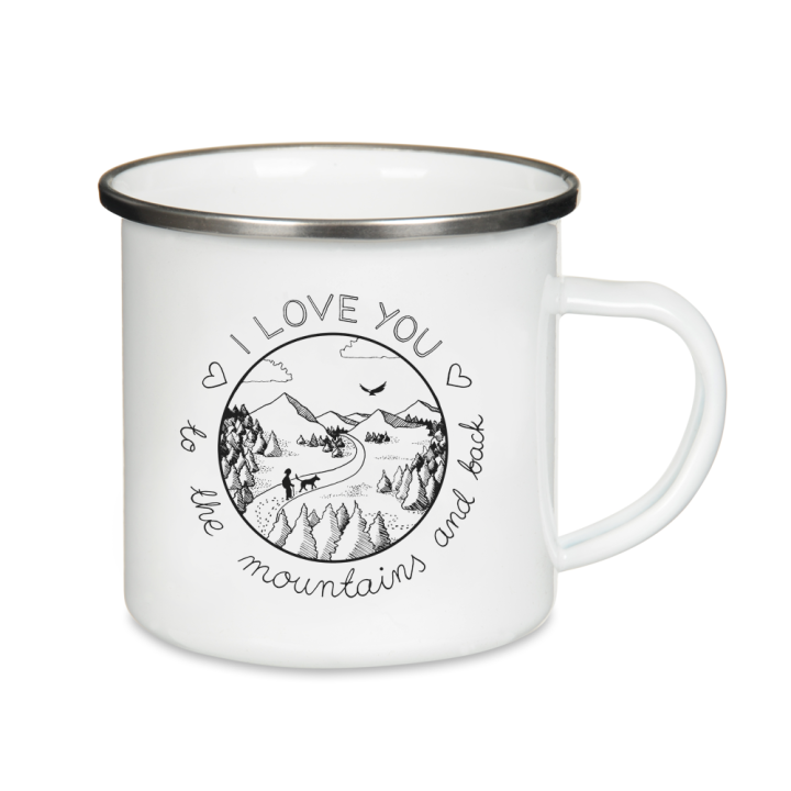 Kubek_emaliowany - I love you to the mountains and back