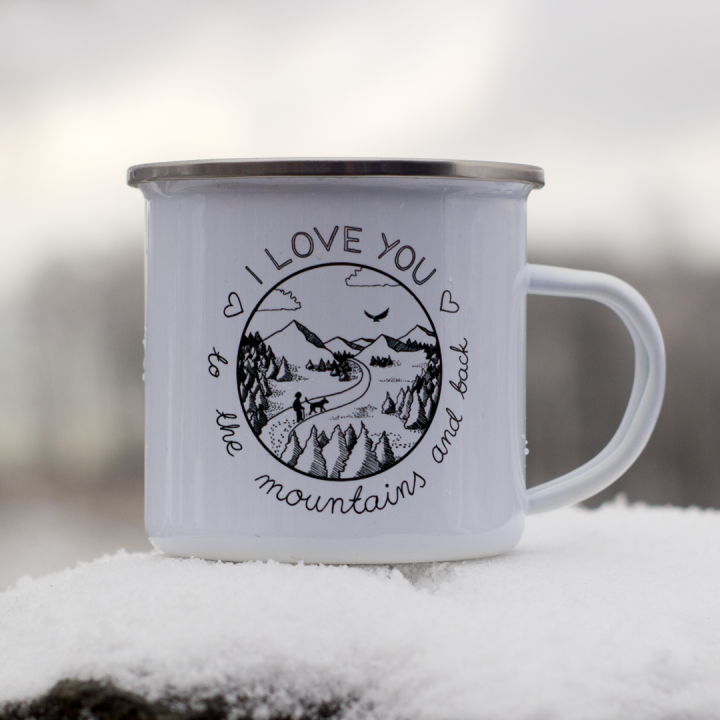 Kubek_emaliowany - I love you to the mountains and back