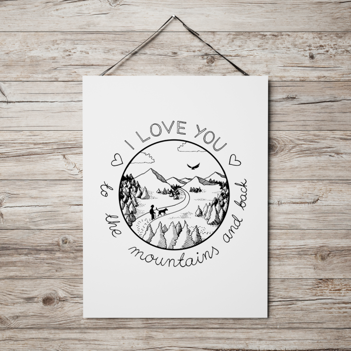 Plakat - I love you to the mountains and back